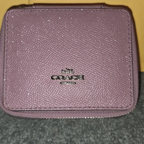 Coach Pebbled Leather Lilac Jewelry Box F15151 - Picture 1 of 6